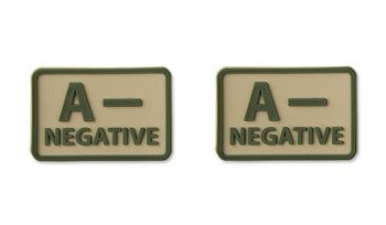 Helicone - PVC Patch - Blutgruppe - A- NEG - Khaki - 2 Stück