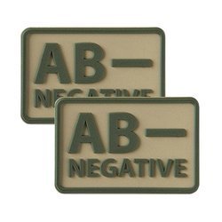 Helicone - PVC Patch - Blutgruppe - AB- NEG - Khaki - 2 Stück