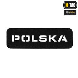 M-Tac - Aufnäher Polen 25x80 - Laserschnitt - Schwarz / Weiß - 51002002.