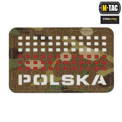 M-Tac - Aufnäher mit Flagge und Aufschrift Polen - Laserschnitt - Pixel - Rot / MultiCam / Weiß - 51007108