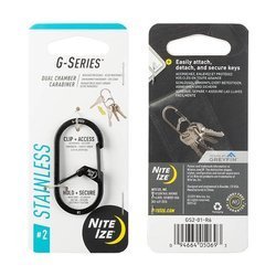 Nite Ize - G-Series™ #2 Dual Chamber Karabiner - Stahl - Schwarz - GS2-01-R6