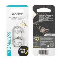 Nite Ize - G-Series™ #2 Dual Chamber Karabiner - Stahl - Silber - GS2-11-R6