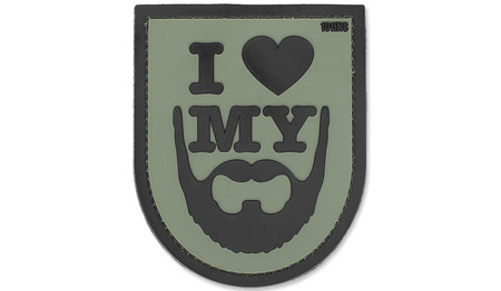 101 Inc. - 3D-Aufnäher - I Love My Beard - Grün -  3D PVC Morale Patches