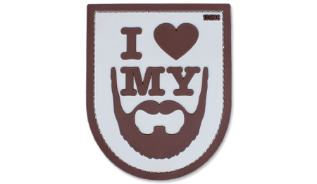 101 Inc. - 3D-Aufnäher - I Love My Beard - Wüste -  3D PVC Morale Patches