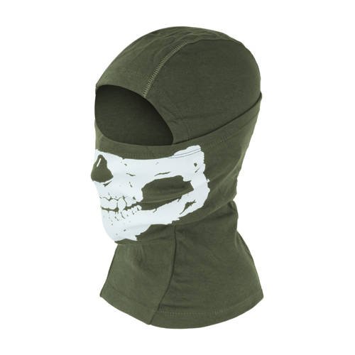 101 Inc. - Baumwolle Balaclava mit Schädel Druck - Grün - 214278  - Sturmhauben