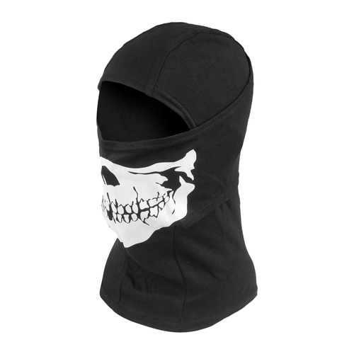 101 Inc. - Baumwolle Balaclava mit Schädel Druck - Schwarz - 214278  - Sturmhauben