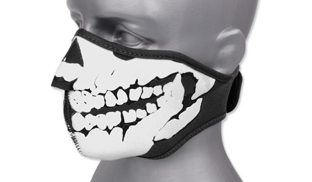 101 Inc. - Neopren-Gesichtsmaske 3D-Totenkopf - Schwarz - 219292-BL - Gesichtsschutz