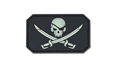 4TAC - PVC-Aufnäher - Pirat - leuchtend -  3D PVC Morale Patches