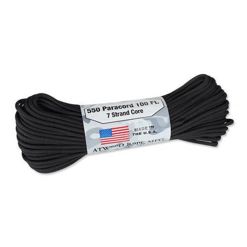 Atwood Rope MFG - Paracord 550-7 - 4 mm - Schwarz - 100ft - Paracord