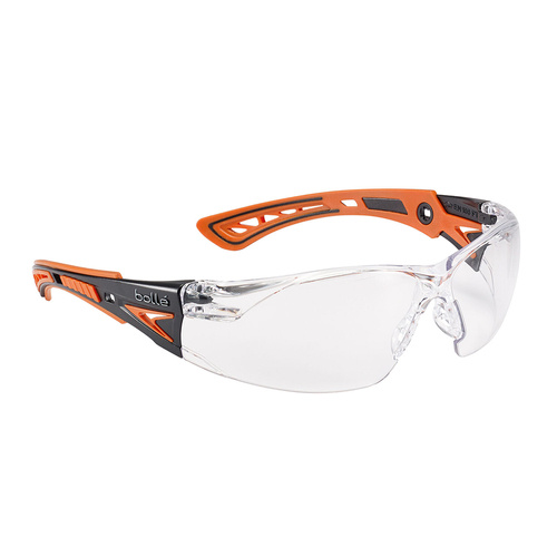 Bolle Safety - Rush+ Schutzbrille - Transparentes Visier - Orange - RUSHPPSIO - 