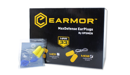 Earmor - MaxDefense Schaumstoff-Gehörschutzstöpsel - M02 - BOX 60 Stück - Ohrstöpsel