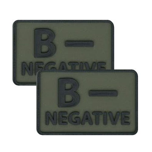 Helikon - PVC Aufnäher - Blutgruppe - B- NEG - Olivgrün - 2St. -  3D PVC Morale Patches