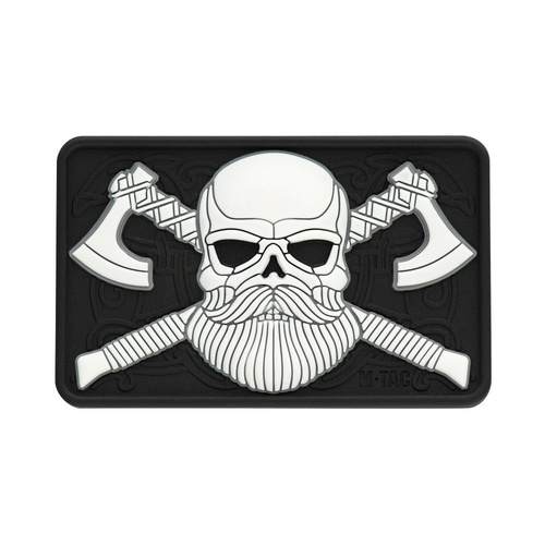 M-Tac - 3D-Emblem - Bearded Skull - Schwarz / Weiß - 51113236 -  3D PVC Morale Patches