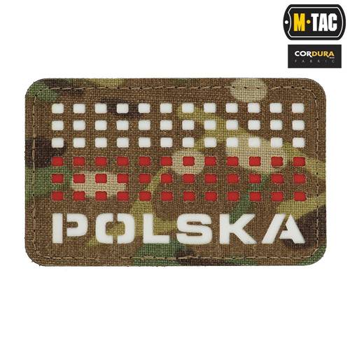 M-Tac - Aufnäher mit Flagge und Aufschrift Polen - Laserschnitt - Pixel - Rot / MultiCam / Weiß - 51007108 - Andere