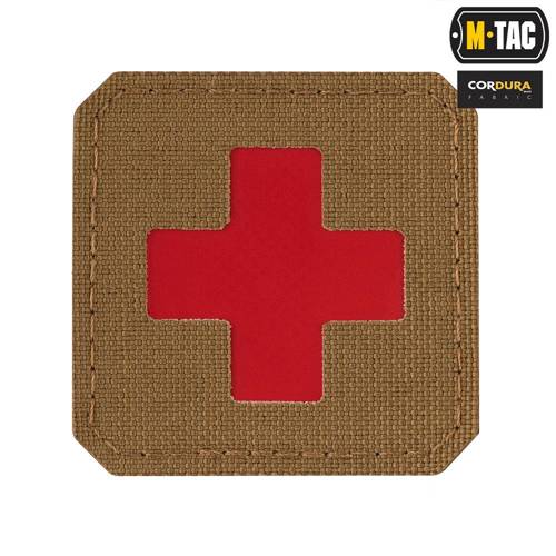 M-Tac - Medic Cross Laser Cut Patch - Cordura 500D - Rot / Coyote - 51122533 - Blutgruppe & Medic