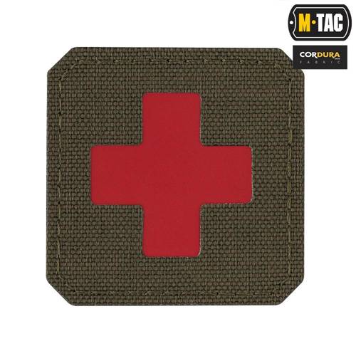 M-Tac - Medic Cross Laser Cut Patch - Cordura 500D - Rot / Ranger Green - 51122323 - Blutgruppe & Medic