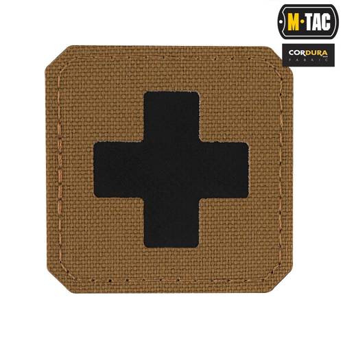 M-Tac - Medic Cross Laser Cut Patch - Cordura 500D - Schwarz / Coyote - 51122502 - Blutgruppe & Medic