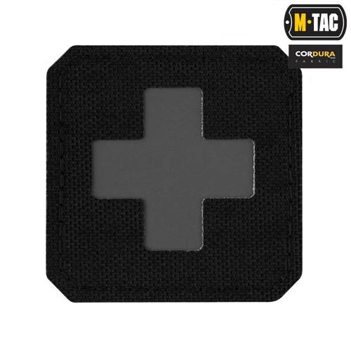 M-Tac - Medic Cross Laser Cut Patch - Cordura 500D - Schwarz / Grau - 51122211 - Blutgruppe & Medic