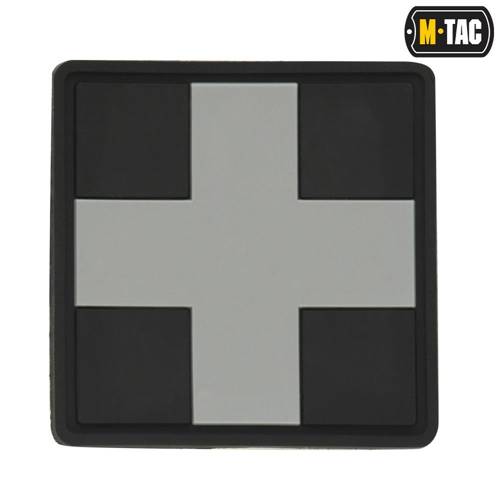 M-Tac - Medic Cross Square 3D PVC Patch - Schwarz / Grau - 51124211 -  3D PVC Morale Patches