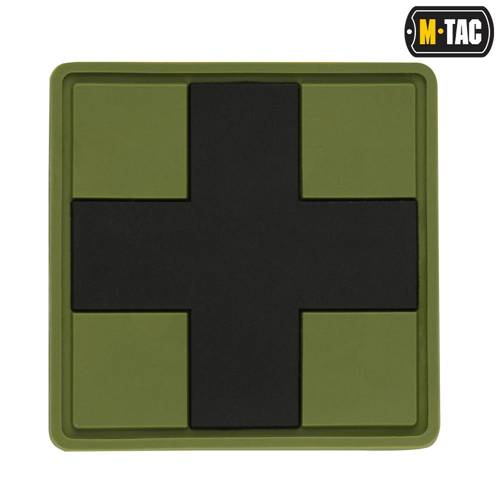 M-Tac - Medic Cross Square 3D PVC Patch - Schwarz/Olive - 51124102 -  3D PVC Morale Patches