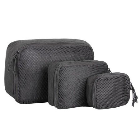 Mil-Tec - 3-Pc Mesh Pouch Set - Schwarz - 16003802 - Seitentaschen & Organizer