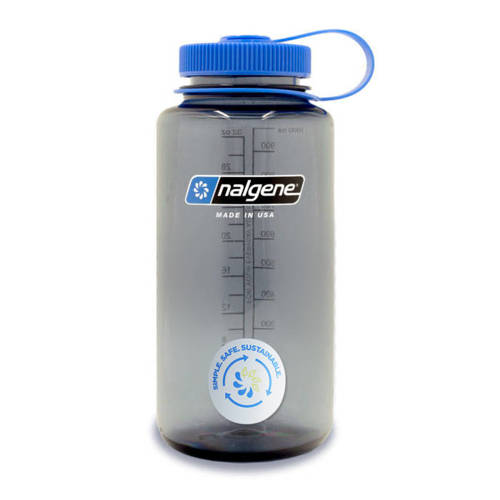 Nalgene - 32 oz Wide Mouth Sustain Flasche - 63 mm Kappe - 1.1L - Grau - 2020-1532 - Wasserbehälter & Feldflaschen