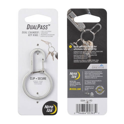 Nite Ize - Doppelkammerkarabiner DualPass - Stahl - Silber - DDK-11-R3 - Stahlkarabiner