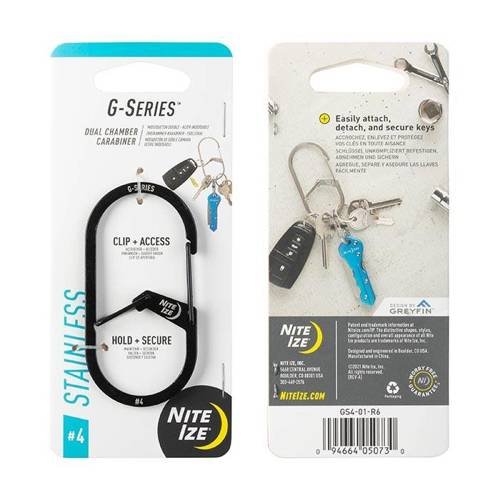 Nite Ize - G-Series™ #4 Dual Chamber Karabiner - Stahl - Schwarz - GS4-01-R6 - Nite Ize