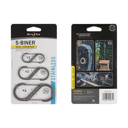 Nite Ize - Karabinerhaken S-Biner Set #2, #3, #4 - Stahl - SB234-03-11 - Stahlkarabiner