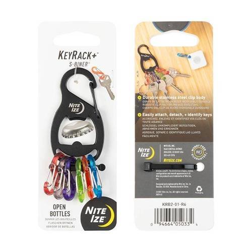 Nite Ize - KeyRack+™ S-Biner® Schlüsselsatz - Schwarz - KRB2-01-R6 - Nite Ize