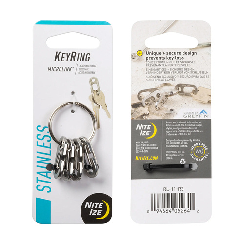 Nite Ize - KeyRing MicroLink Schlüsselanhänger - Stahl - Silber - RL-11-R3 - Schlüsselanhänger