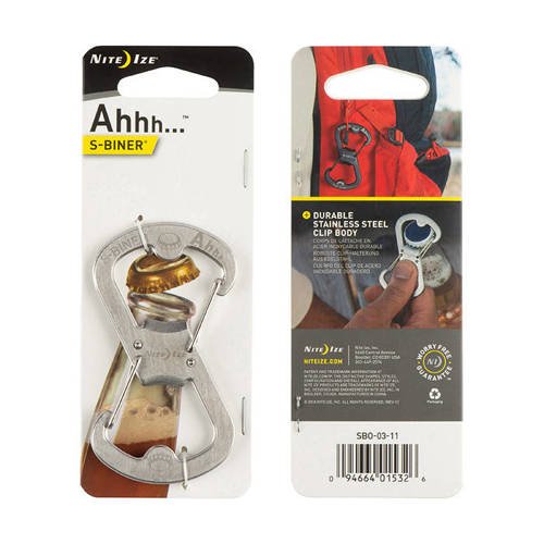 Nite Ize - S-Biner Ahhh Bottle Opener - Stainless - SBO-03-11 - Schlüsselanhänger
