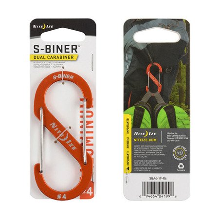 Nite Ize - S-Biner® Aluminium-Doppelkarabiner #4 - Orange - SBA4-19-R6 - Aluminiumkarabiner