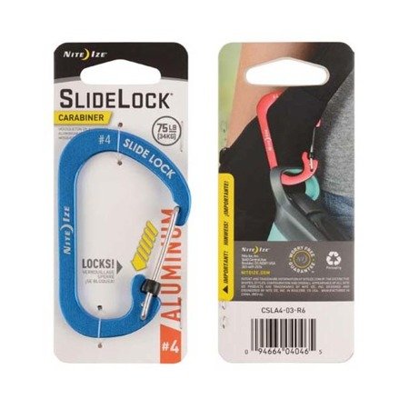 Nite Ize - SlideLock® Karabiner Aluminium #4 - Blau - CSLA4-03-R6 - Aluminiumkarabiner