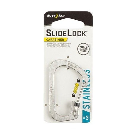 Nite Ize - SlideLock® Karabiner Edelstahl #3 - Edelstahl - CSL3-11-R6 - Stahlkarabiner