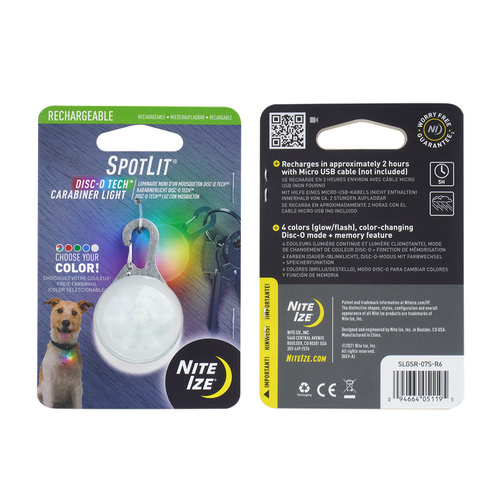 Nite Ize - Spotlit® Rechargeable Carabiner Light - Disc-O Tech™ - SLGSR-07S-R6 - LED-Taschenlampen