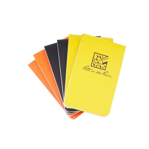 Rite in the Rain - On-The-Go Notizbücher - 85 x 50 mm - 6 Stück - Schwarz / Gelb / Orange - OTG-INDL - Notizbücher & Zubehör