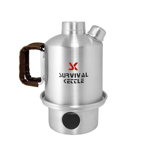 Survival Kettle - Silberner Halb-Touristen-Wasserkocher - 0,6 l - Besteck & Geschirr