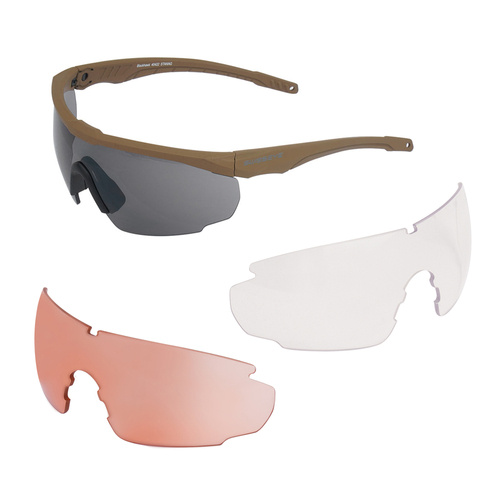 SwissEye - Ballistische Brille Blackhawk mit Visier-Set - Braune Rahmen - 40422 - Sonnenbrille