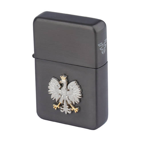 Tasman - Benzinfeuerzeug - Adler - Black Nickel Brushed - Q310220 - Feuer