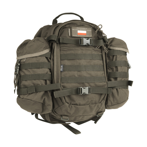 WISPORT - Sparrow 20 II Rucksack mit zwei Seitentaschen - 20 + 10 l - RAL 7013 - Militärrucksäcke