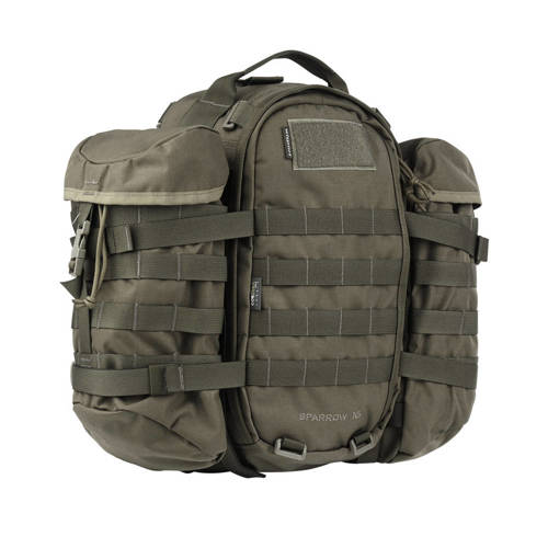 WISPORT - Spatz 16 Rucksack mit zwei Seitentaschen - 16 + 10 l - RAL 7013 - Militärrucksäcke