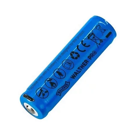 Walther - Akku Li-Ion ICR 18650 - USB-Ladung - 2600mAh - 3,6V - Blau - 3.7133 - Batterien