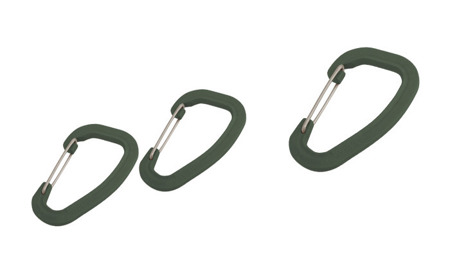 Wildo - Zubehör-Karabiner-Set - 3 Stück - Olive - 89621 - Kunststoffkarabiner