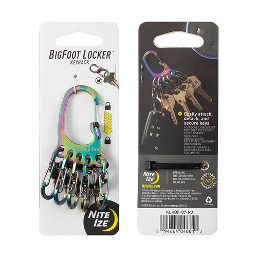 Nite Ize - BigFoot Locker™ KeyRack™ - Spectrum - KLKBF-07-R3 - Stahlkarabiner