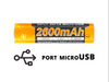 Fenix - 18650 2600mAh 3.6V Li-Ion Akku - USB - ARB-L18-2600U