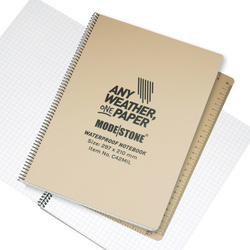 Modestone - Wasserdichtes Notizbuch - 210 x 297 mm - 50 Blatt - Tan - C42MIL