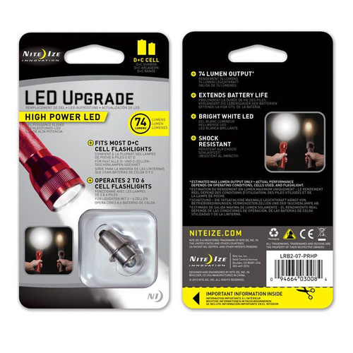 Nite Ize - Hochleistungs-LED-Upgrade 2 1W - C/D-Zelle - LRB2-07-PRHP - Ersatzbirnen, LED