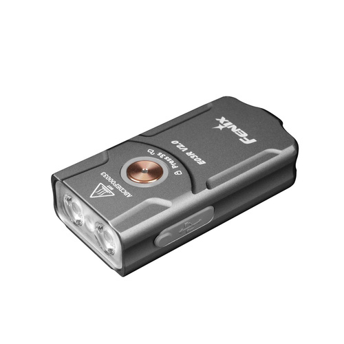 Fenix - E03R V2.0 LED-Taschenlampe mit 400-mAh-Akku – 500 lm – Grau – E03R V2.0 Grau - LED-Taschenlampen