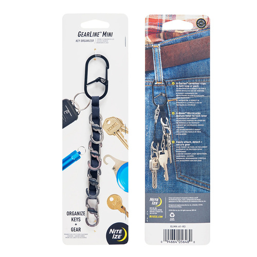 Nite Ize - Karabiner GearLine Mini Key - Stahl - Schwarz - GLMK-A1-R3 - Schlüsselanhänger - Verschiedenes